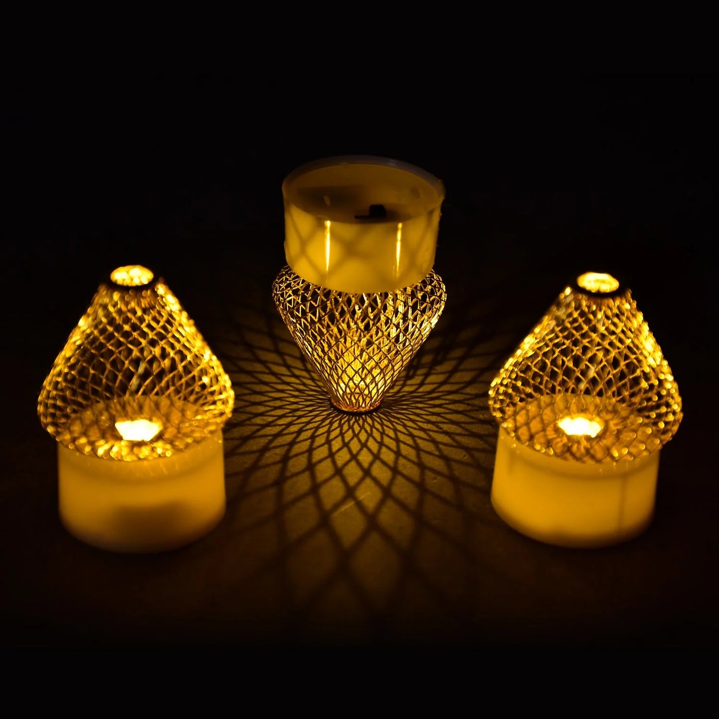 12 Flameless LED Tea Light Candles | Safe Acrylic Diya Lights for Diwali, Christmas & Home Decor