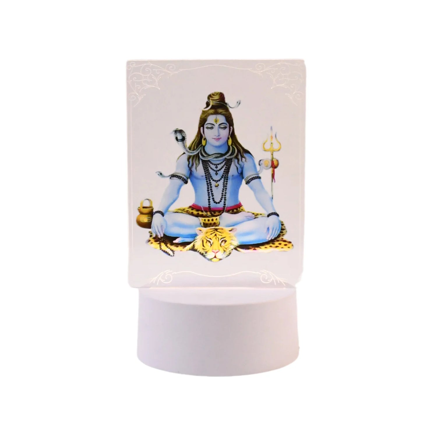3D Lord Shiva Frame with Soft White LED Light | Spiritual Home Decor & Pooja Room Art (1 Pc)