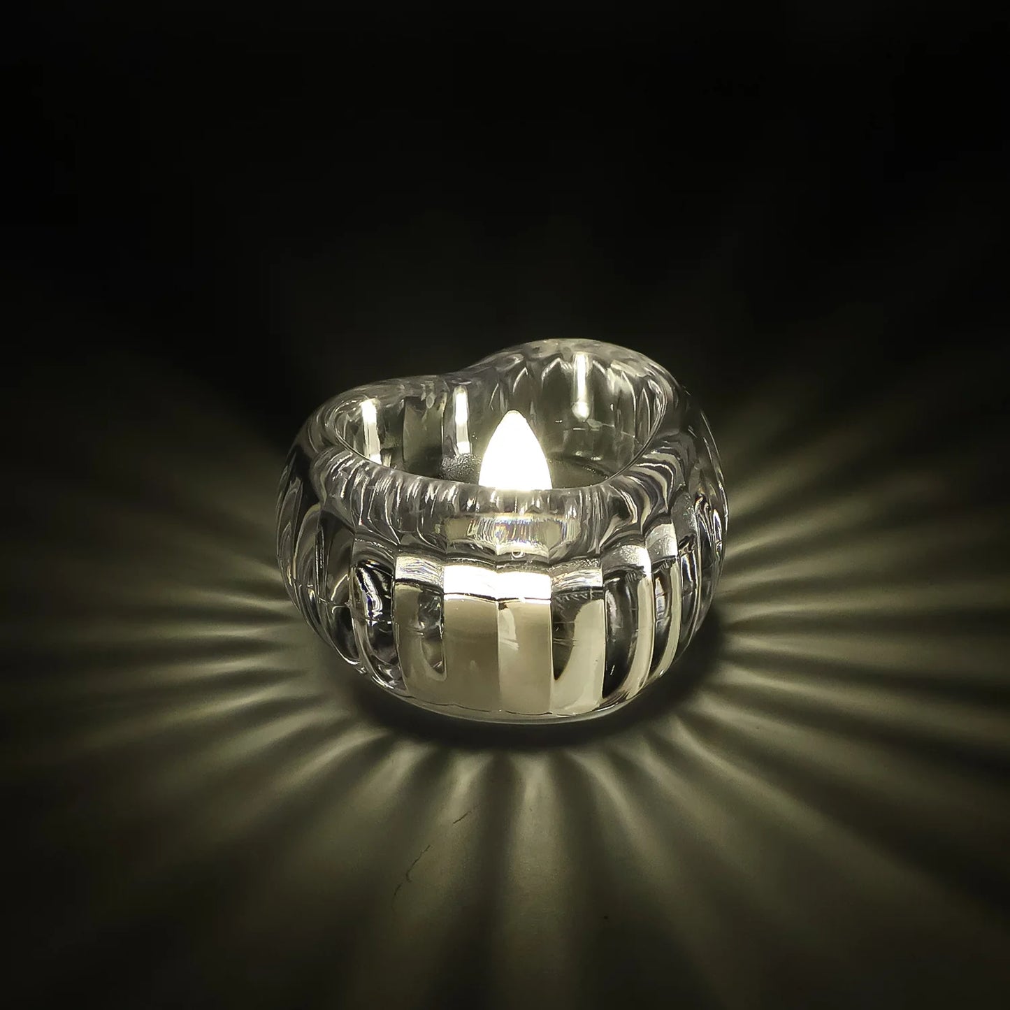 Set of 6 LED Crystal Tealights | Flameless Battery-Operated Warm Glow Candles for Festivals, Weddings & Home Decor