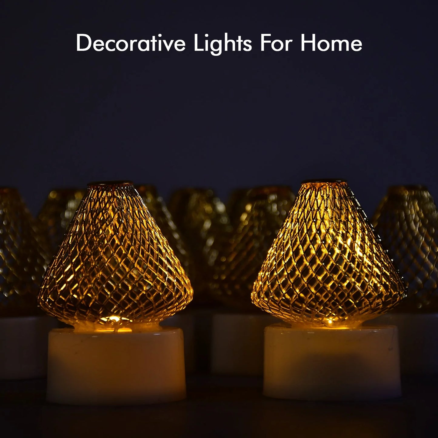 12 Flameless LED Tea Light Candles | Safe Acrylic Diya Lights for Diwali, Christmas & Home Decor