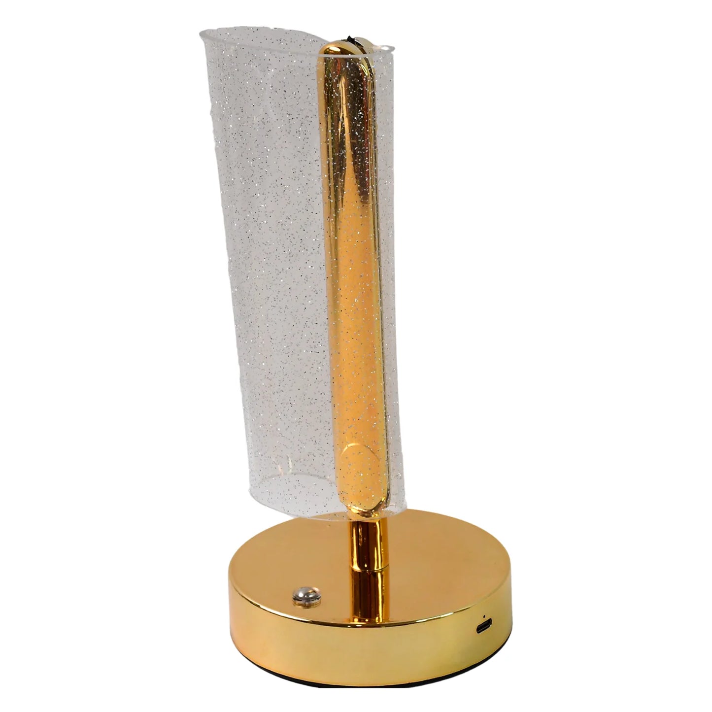 Luxury Crystal LED Table Lamp - Decorative Night Light with Golden Bas