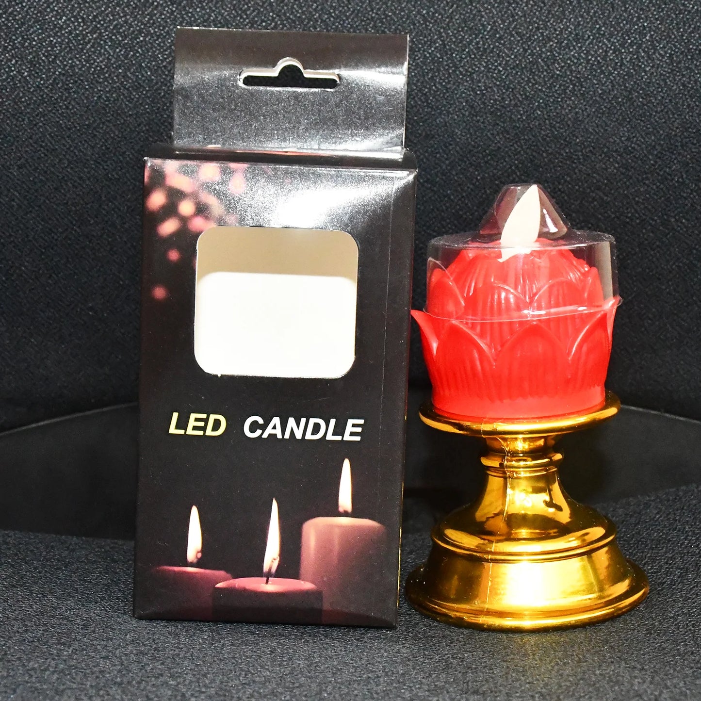 Premium Lotus Shaped LED Flameless Candle (1 Pc) | Battery-Operated Decorative Diya for Temples, Meditation & Diwali