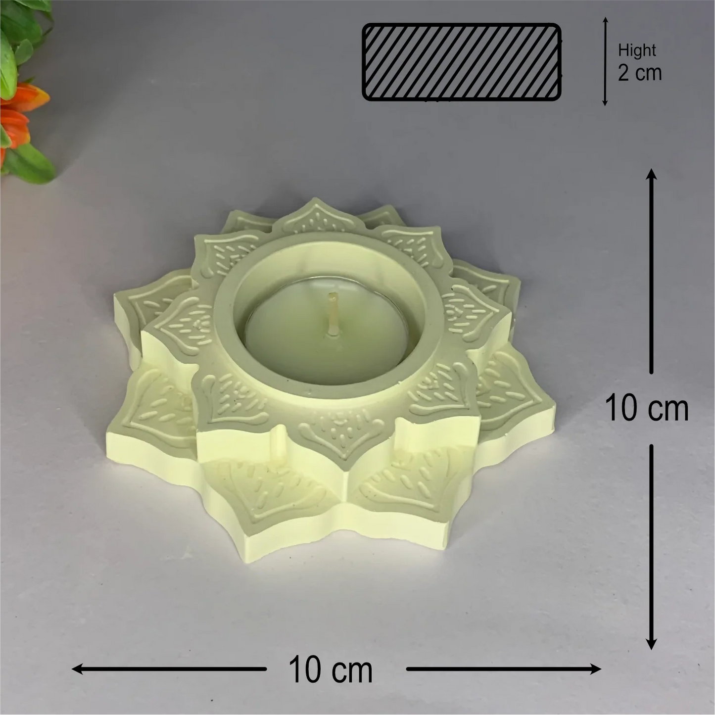 Handmade Lotus Diya Tea Light Holder (Ivory) | Elegant Floral Diya for Home Decor & Scent Sampling