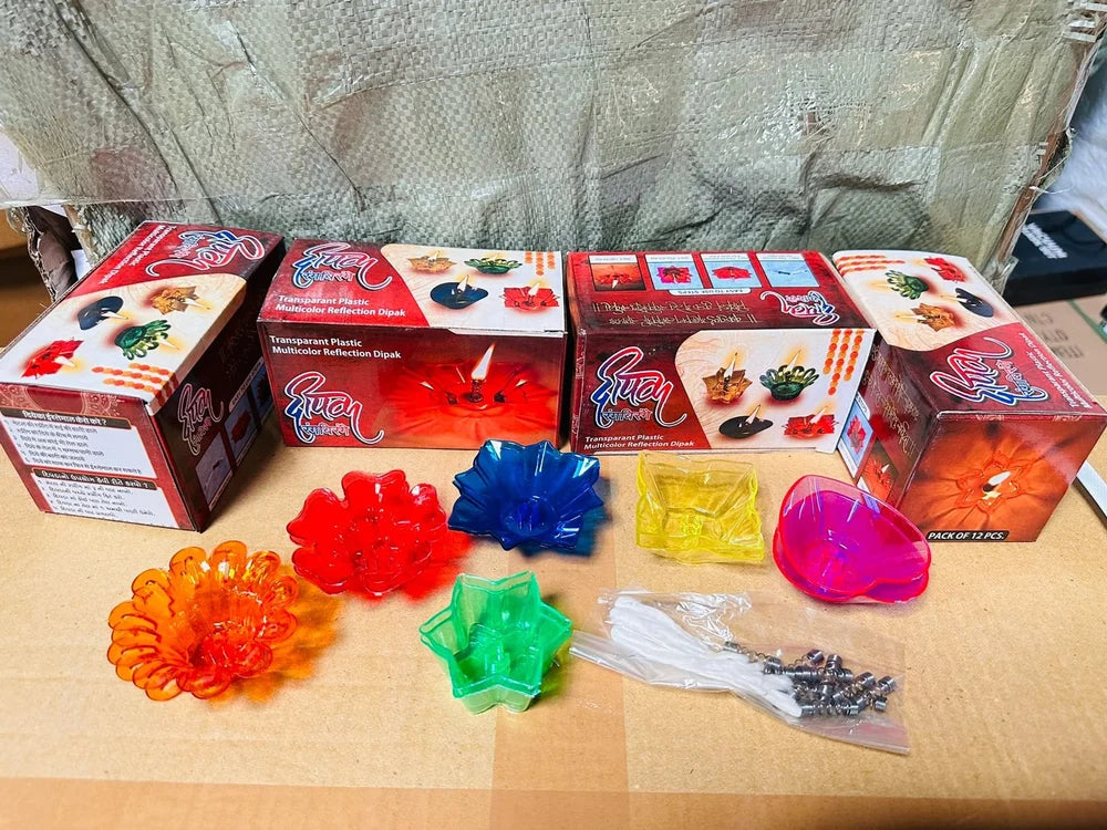 3D Reflective Shadow Diya Set