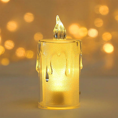 Glitter Swirling Spinner LED Candle | Battery Operated Crystal Candlelight for Romantic Decor & Diwali
