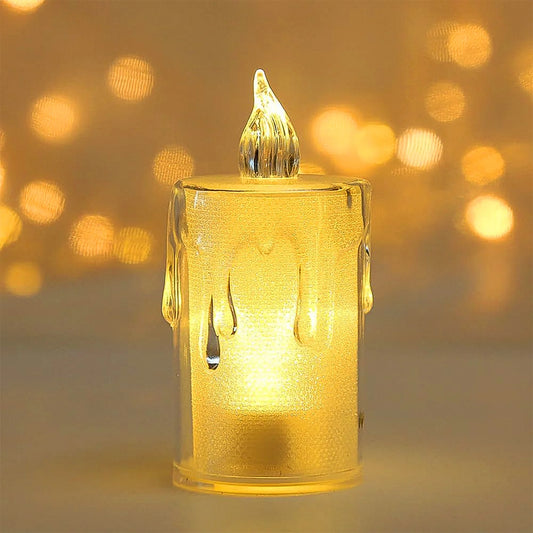 Glitter Swirling Spinner LED Candle | Battery Operated Crystal Candlelight for Romantic Decor & Diwali