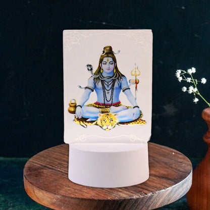 3D Lord Shiva Frame with Soft White LED Light | Spiritual Home Decor & Pooja Room Art (1 Pc)