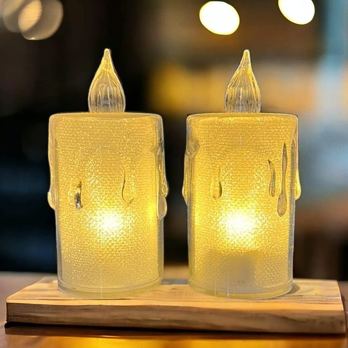 Glitter Swirling Spinner LED Candle | Battery Operated Crystal Candlelight for Romantic Decor & Diwali