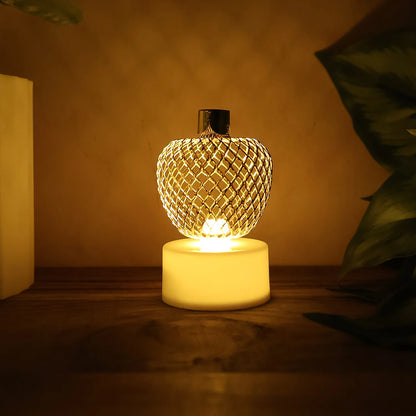 Set of 12 Golden Apple Shape LED Tealight Candles – Flameless Decorative Lights for Home, Festival, Pooja & Parties