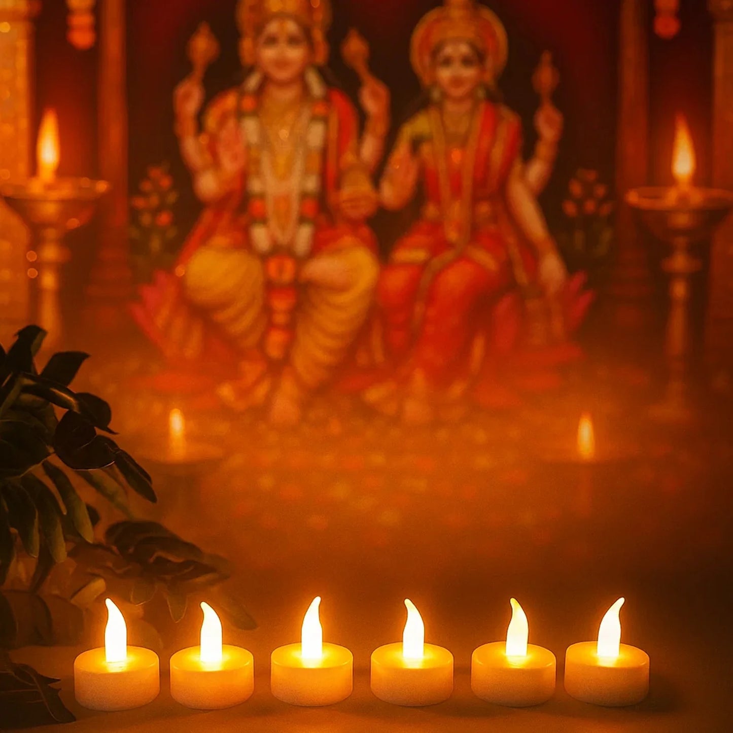 Premium Set of 6 LED Flameless Candles with Remote Control | Decorative Smokeless Electronic Tealights for Diwali, Home & Weddings