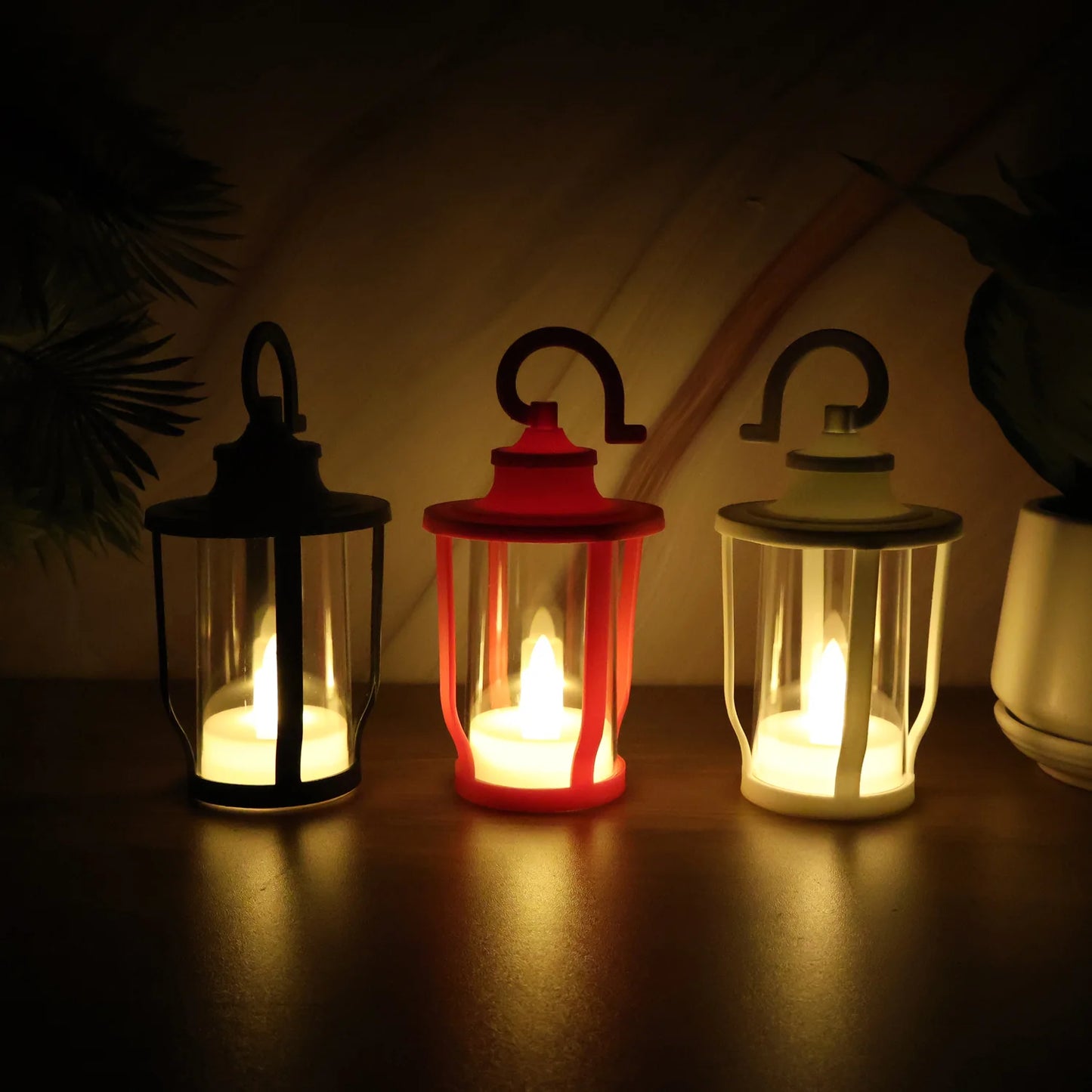 Set of 12 Decorative Lantern Style Flameless LED Candles with Hanging Hooks – Warm Flickering Glow for Home Décor, Festivals & Weddings