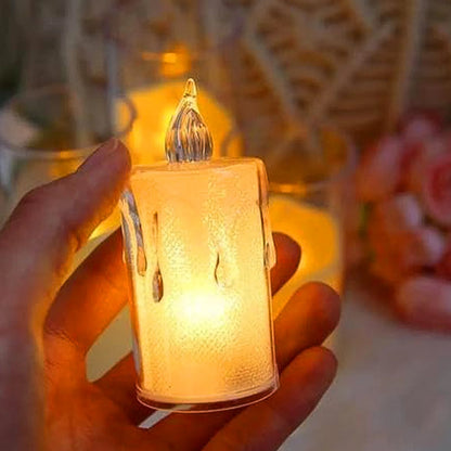 Glitter Swirling Spinner LED Candle | Battery Operated Crystal Candlelight for Romantic Decor & Diwali