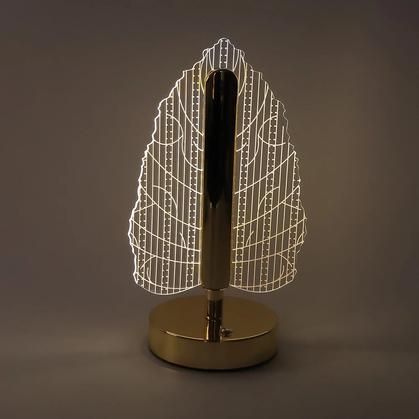 Elegant USB Rechargeable Plastic Crystal LED Table Lamp | Leaf Design Shade for Bedroom, Office & Luxury Home Decor