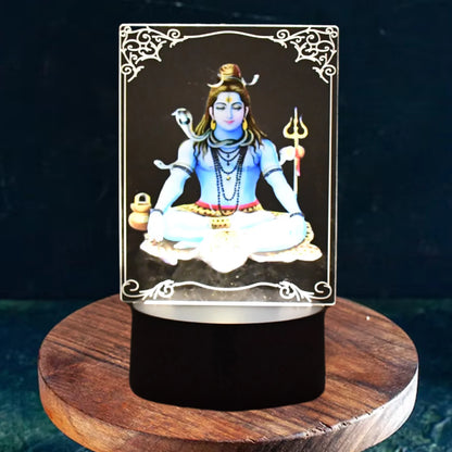 3D Lord Shiva Frame with Soft White LED Light | Spiritual Home Decor & Pooja Room Art (1 Pc)