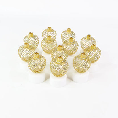 Set of 12 Golden Apple Shape LED Tealight Candles – Flameless Decorative Lights for Home, Festival, Pooja & Parties