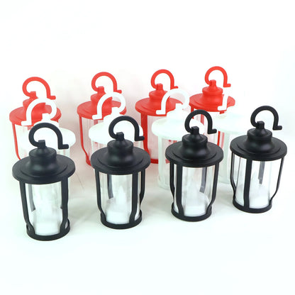 Set of 12 Decorative Lantern Style Flameless LED Candles with Hanging Hooks – Warm Flickering Glow for Home Décor, Festivals & Weddings