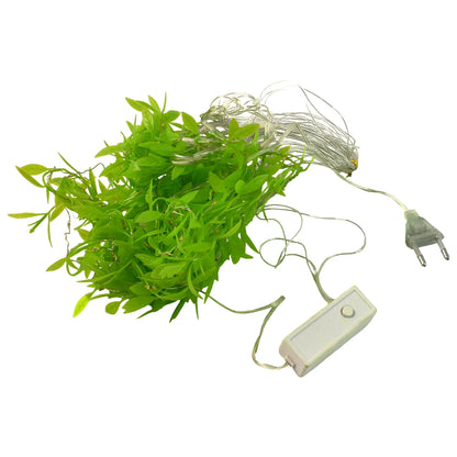 Energy-Saving Leaf Vine LED String Lights | Realistic Artificial Greenery Garland | Plug-in Warm White Fairy Lights for Garden, Balcony & Party Decor