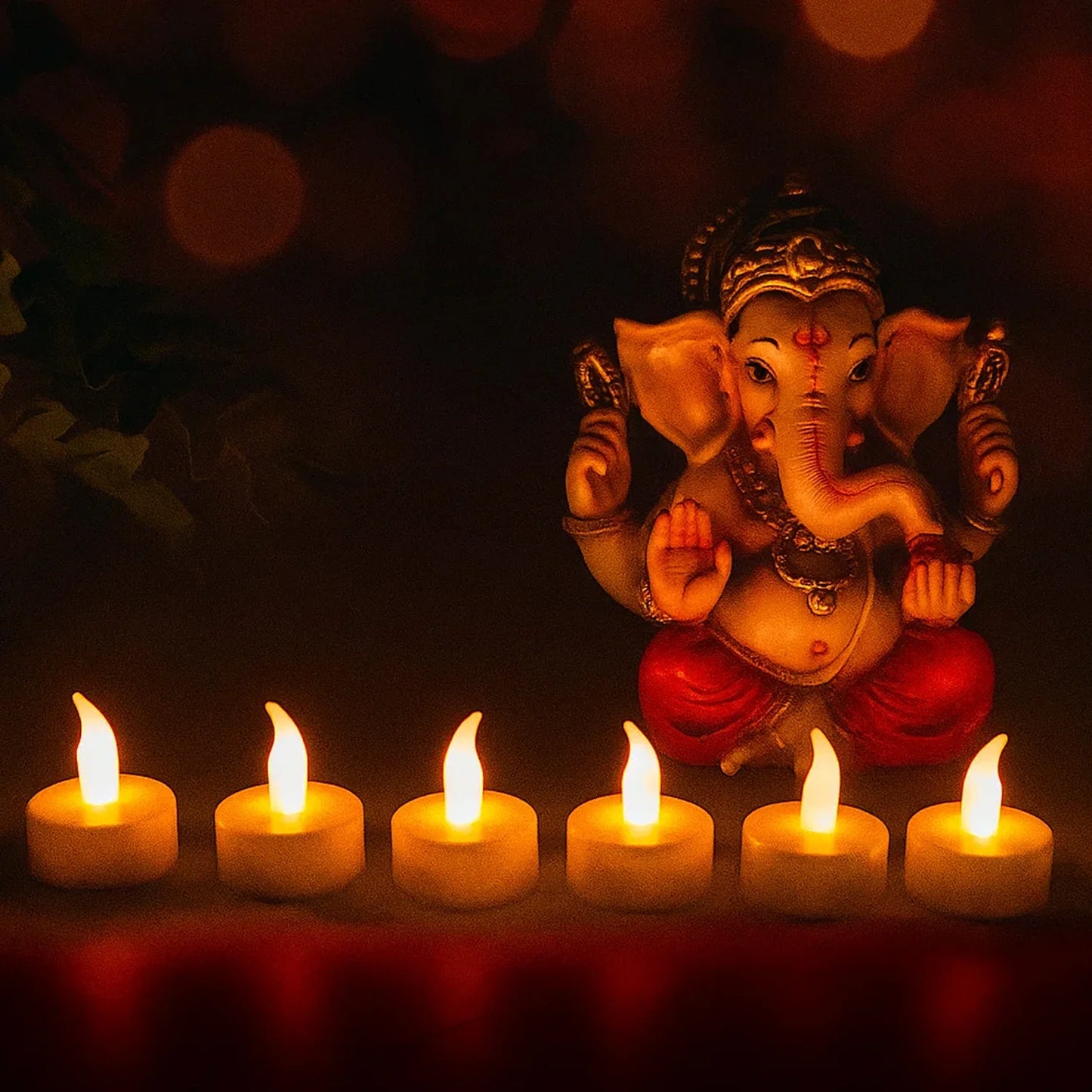 Premium Set of 6 LED Flameless Candles with Remote Control | Decorative Smokeless Electronic Tealights for Diwali, Home & Weddings