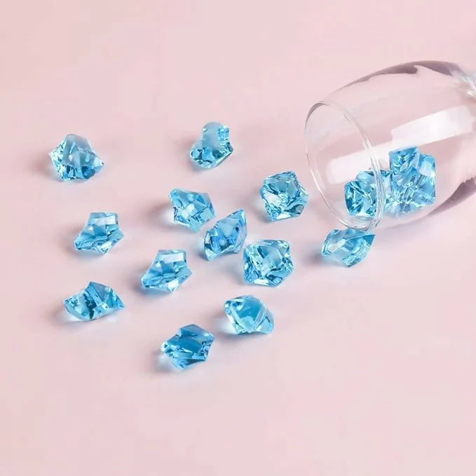 Aqua Blue Decorative Acrylic Ice Crystals | Vase Filler & Table Scatter Stones for Home, Wedding & Crafts
