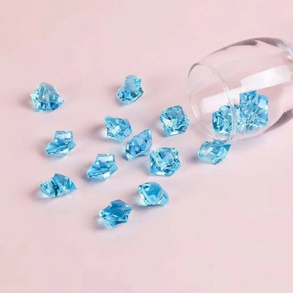 Aqua Blue Decorative Acrylic Ice Crystals | Vase Filler & Table Scatter Stones for Home, Wedding & Crafts