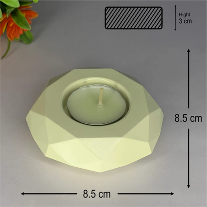Elegant Diamond Diya Tea Light Holder | Ivory Handmade Candle Holder for Home Decor & Scent Sampling