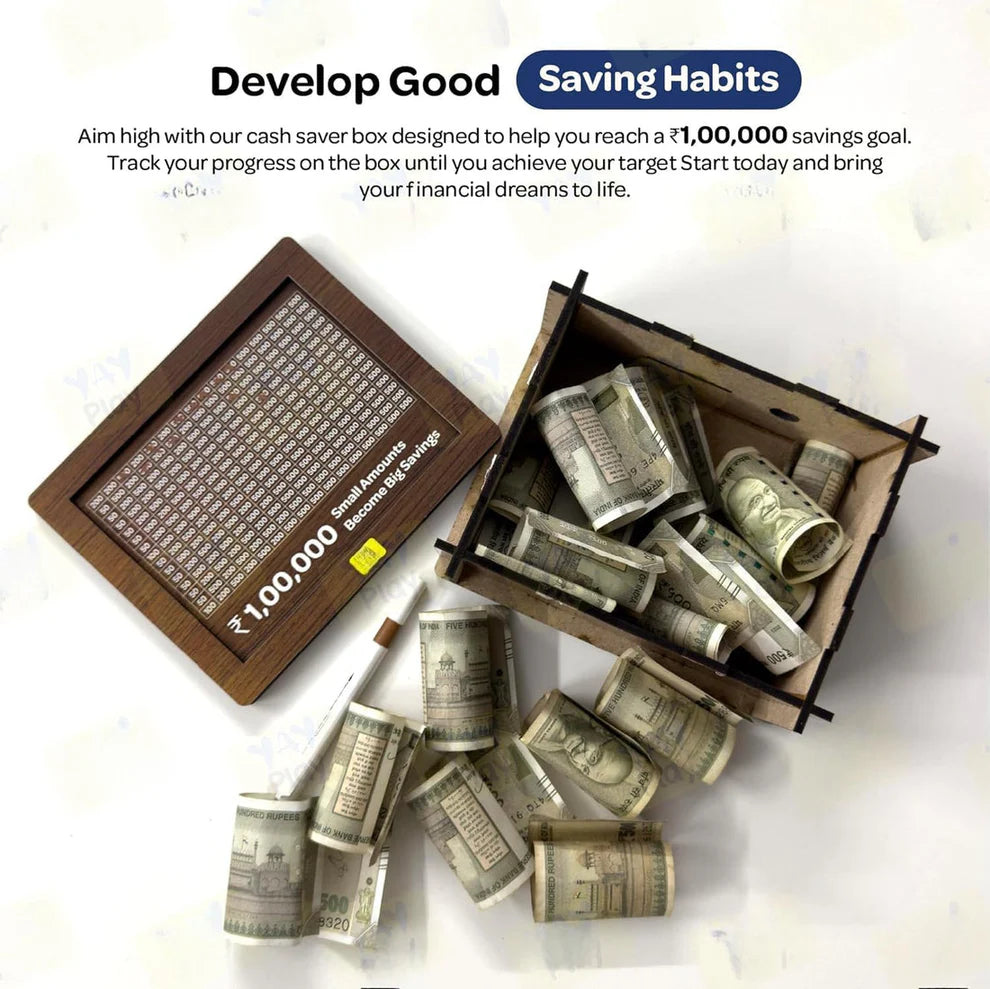 Wooden Money Savings Box: Your Path to ₹1,00,000