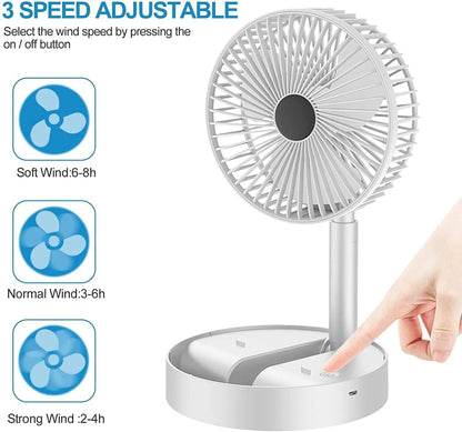 Rechargeable Telescopic Folding Fan