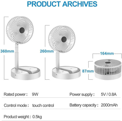 Rechargeable Telescopic Folding Fan