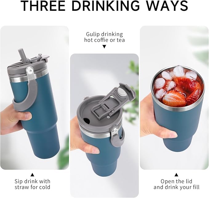 900ML Stainless Steel Tumbler With Double Lid