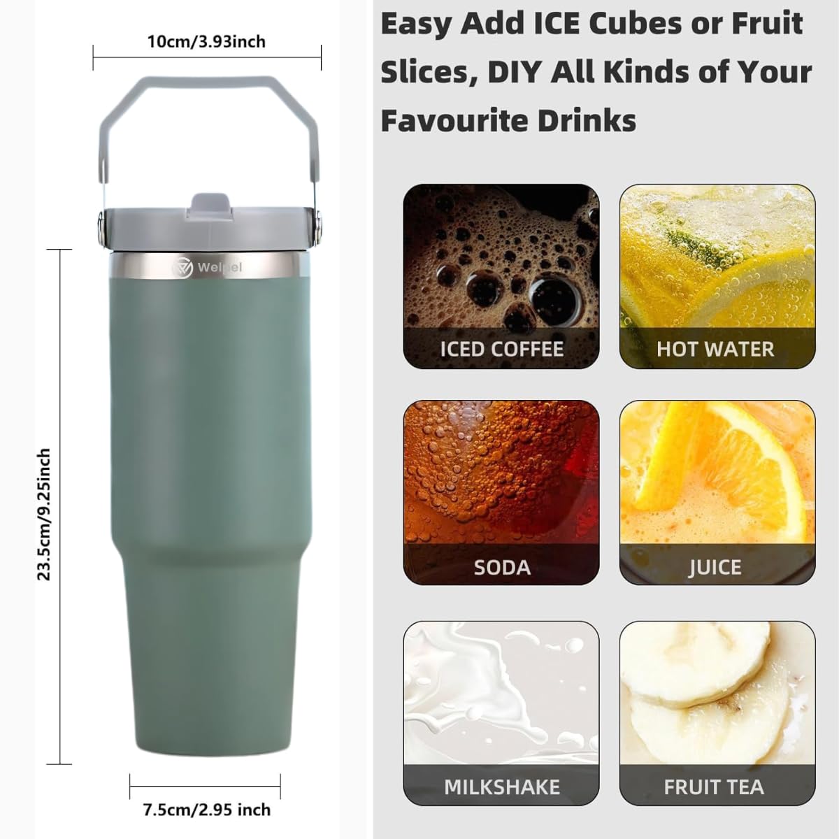 900ML Stainless Steel Tumbler With Double Lid