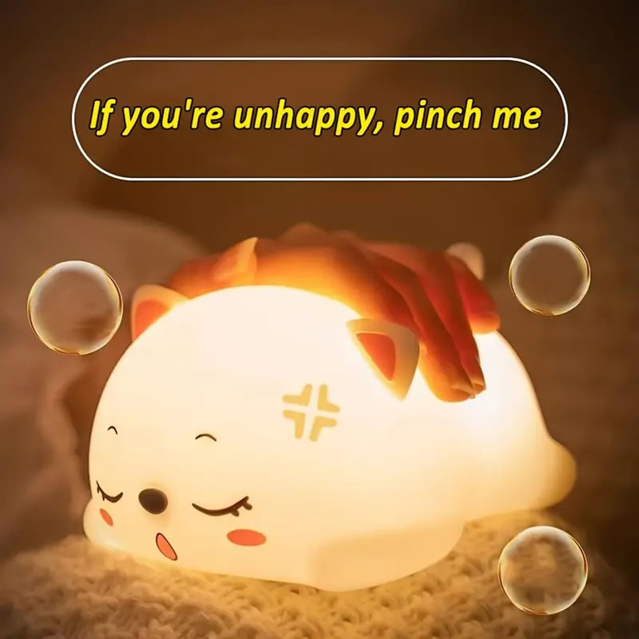 Kawaii Cat Night Light - Rechargeable Touch-Activated LED Lamp