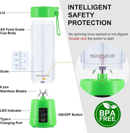 Portable USB Juice Blender - Rechargeable Personal Smoothie Maker