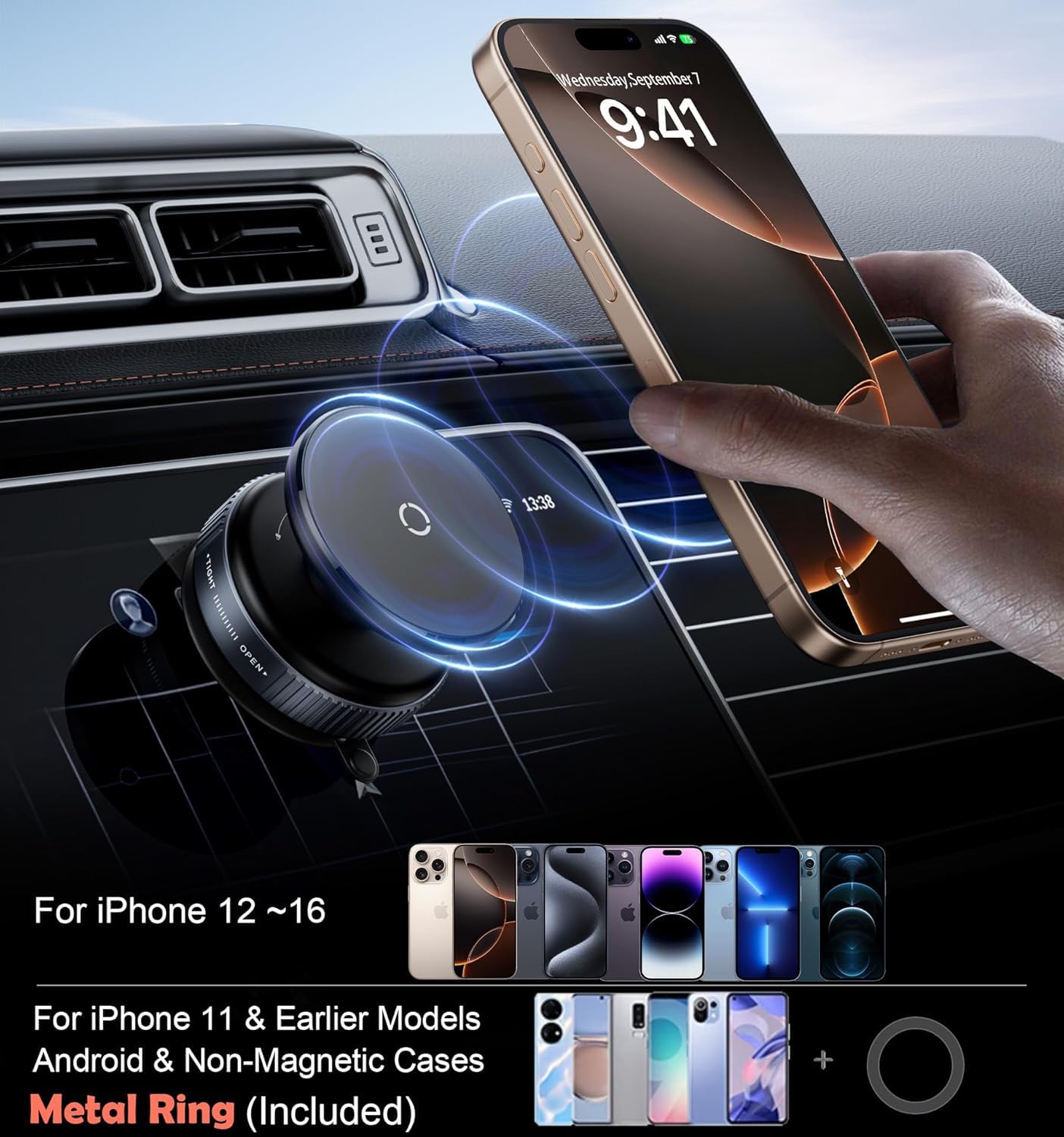 Ultimate Magnetic Vacuum Phone Mount: 360° Adjustable Car & Wall Holder