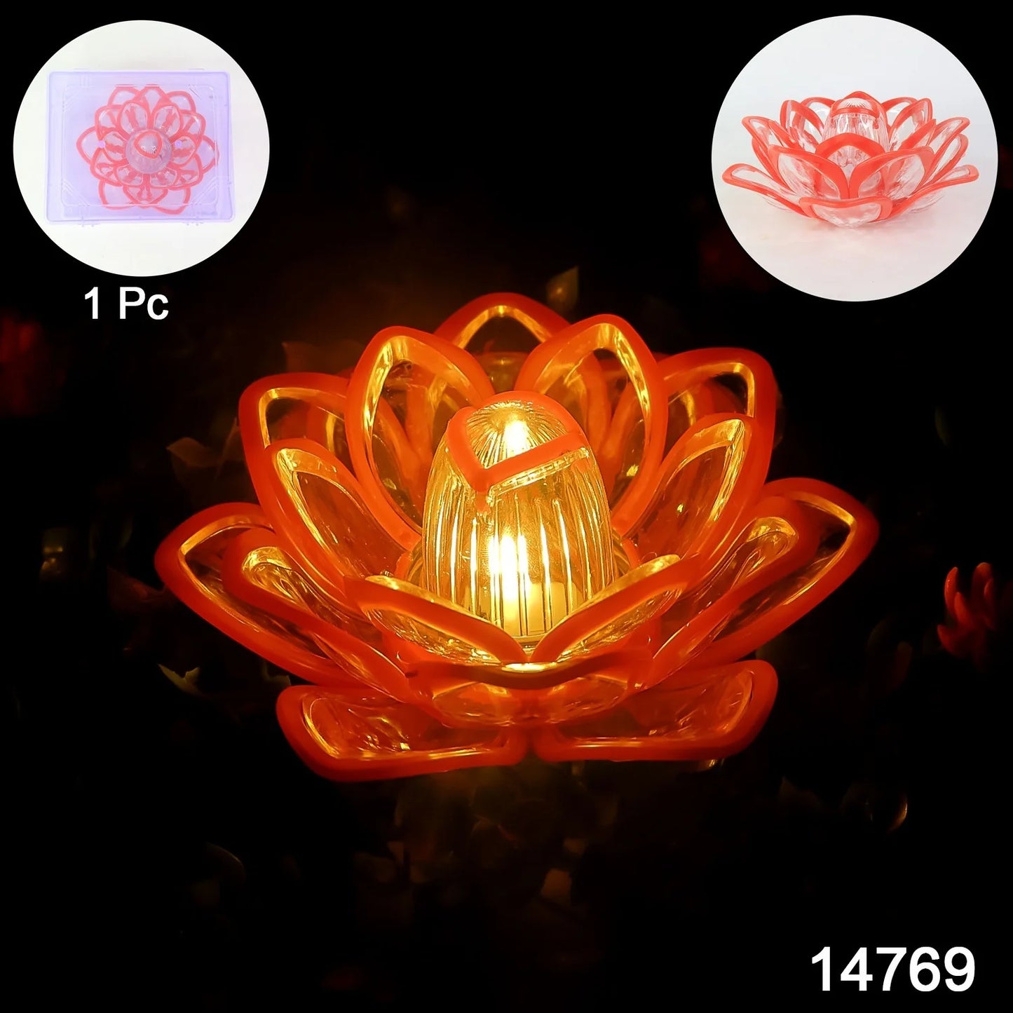 Lotus LED Candle Light – Flameless Festive Diya