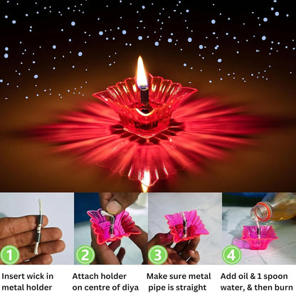 3D Reflective Shadow Diya Set