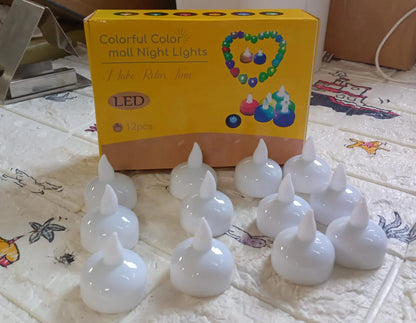 Set of 12 Flameless Floating Candles | Battery-Operated LED Tealights for Pool, Wedding, Diwali Diya & Centerpieces
