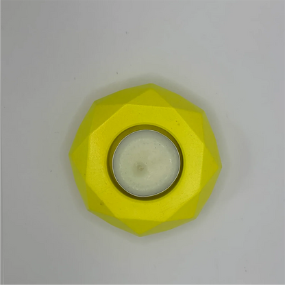 Elegant Diamond Diya Tea Light Holder (Yellow) | Handmade Candle Holder for Scent Sampling & Warm Home Decor