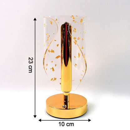 Luxury Golden Leaf Crystal LED Table Lamp | USB Rechargeable Decorative Light for Bedside, Study & Premium Home Decor