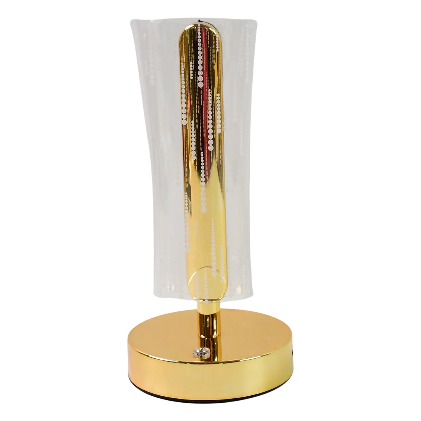 Luxury Crystal Table Lamp | USB Rechargeable Cylindrical LED Light with Golden Base for Bedside, Study & Premium Decor