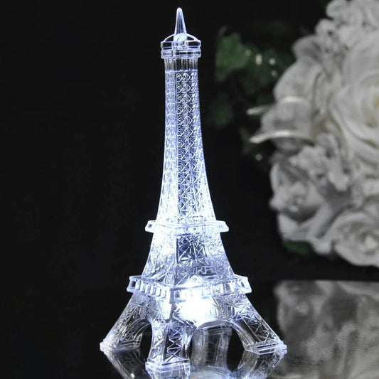 Eiffel Tower LED Decorative Showpiece | Multicolor Changing Crystal Effect Night Light for Home, Office & Gifting