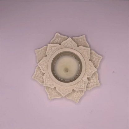 Handmade Lotus Diya Tea Light Holder (Ivory) | Elegant Floral Diya for Home Decor & Scent Sampling