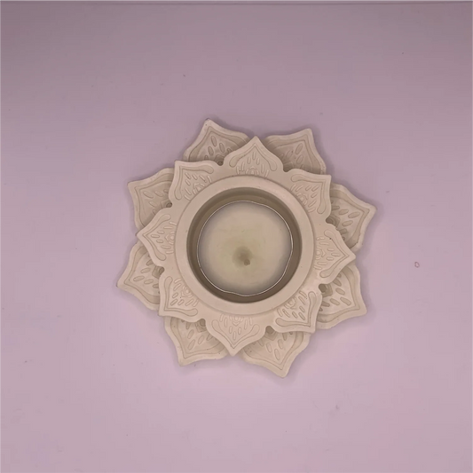 Handmade Lotus Diya Tea Light Holder (Ivory) | Elegant Floral Diya for Home Decor & Scent Sampling