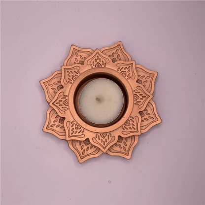 Handmade Lotus Diya Tealight Candle Holder (Gold) | Elegant Floral Diya for Pooja, Diwali & Home Decor