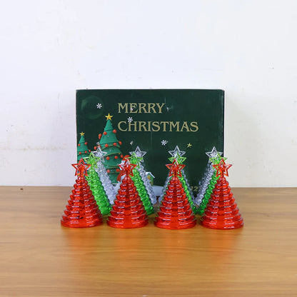 Set of 12 Christmas Tree LED Lights with Star Topper | Battery Operated Flameless Festive Decor
