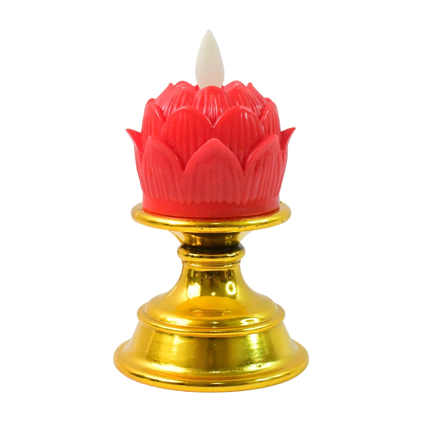Premium Lotus Shaped LED Flameless Candle (1 Pc) | Battery-Operated Decorative Diya for Temples, Meditation & Diwali