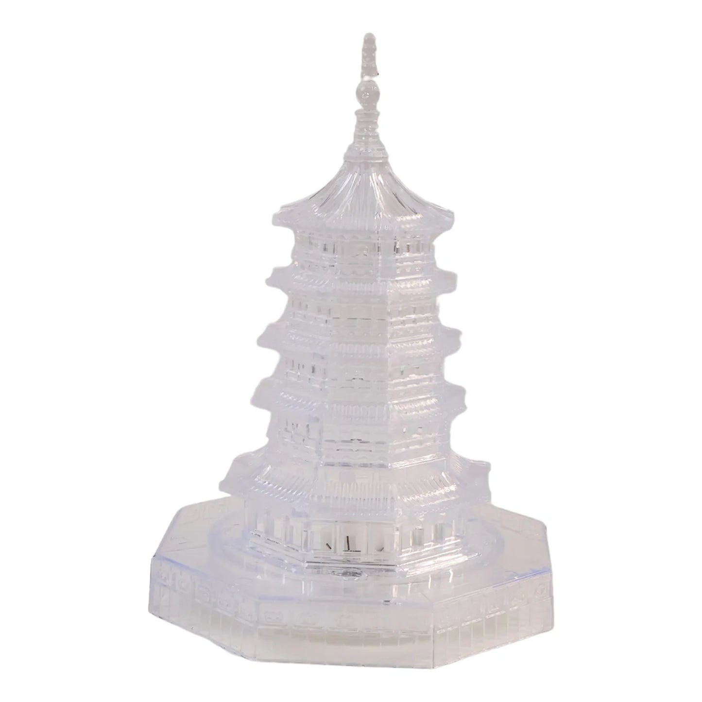 Premium LED Crystal Pagoda Decorative Light | Elegant Battery-Operated Flameless Lamp for Home Decor, Meditation & Diwali