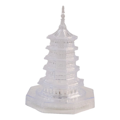 Premium LED Crystal Pagoda Decorative Light | Elegant Battery-Operated Flameless Lamp for Home Decor, Meditation & Diwali