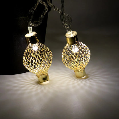 3-Meter Decorative Metal Ball LED String Lights | Warm Plug-in Fairy Lights for Diwali, Christmas & Elegant Home Decor