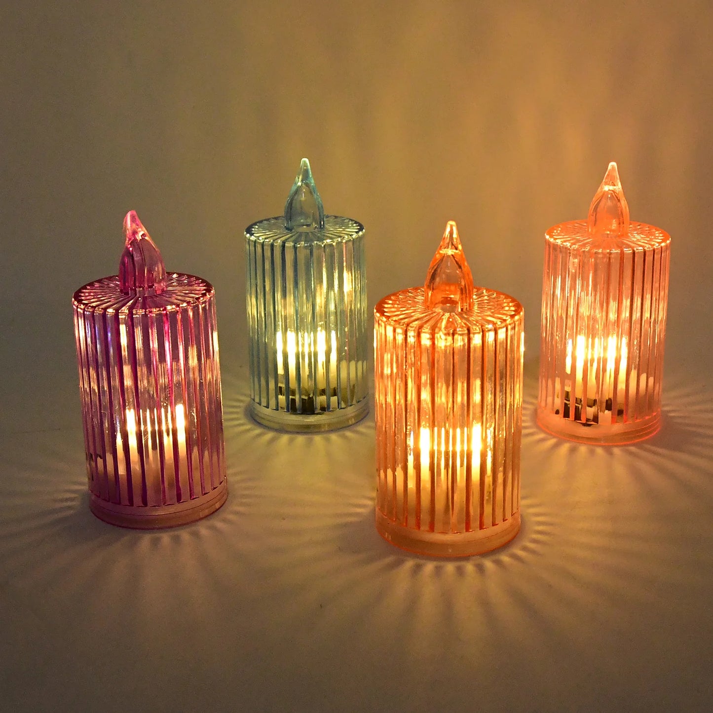 8 Piece LED Flameless Candle Light Set – Crystal Effect Decorative Candles for Home, Diwali, Festivals, Weddings & Parties