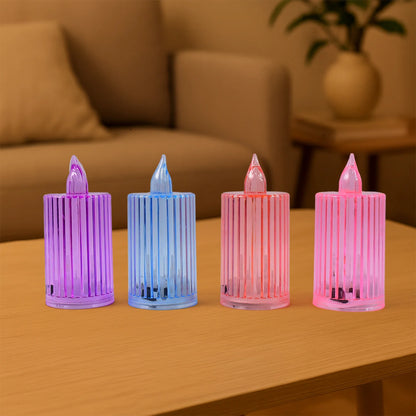 8 Piece LED Flameless Candle Light Set – Crystal Effect Decorative Candles for Home, Diwali, Festivals, Weddings & Parties